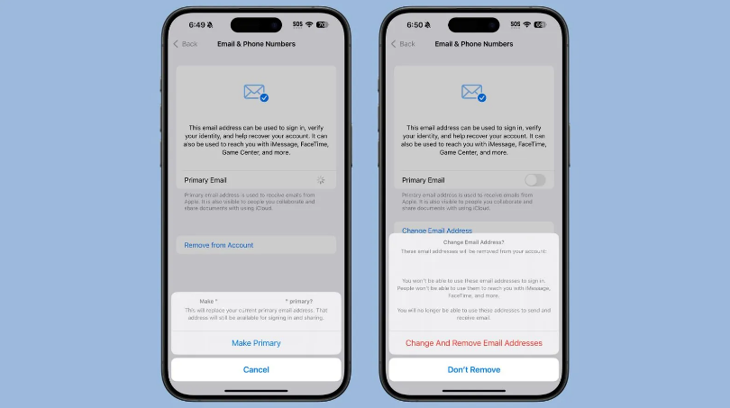 黄石苹果手机维修分享苹果 iOS 18.1 支持设置“主要”邮箱地址并更改 iCloud 邮箱 